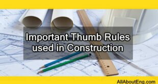 Important Thumb Rules used in Construction by Civil Engineers